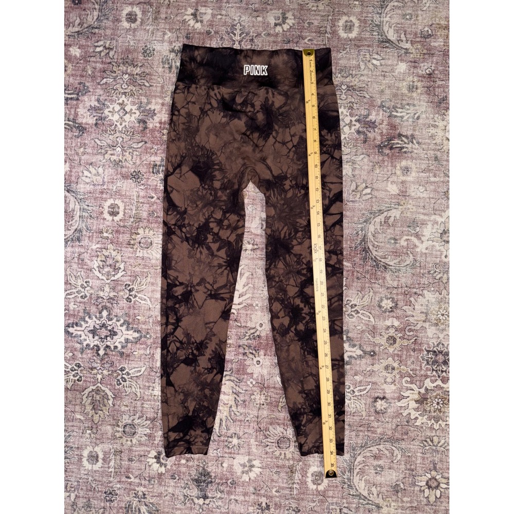 Victoria's Secret PINK Active Seamless Tie Dye Leggings Brown Black Size Medium - Picture 3 of 5
